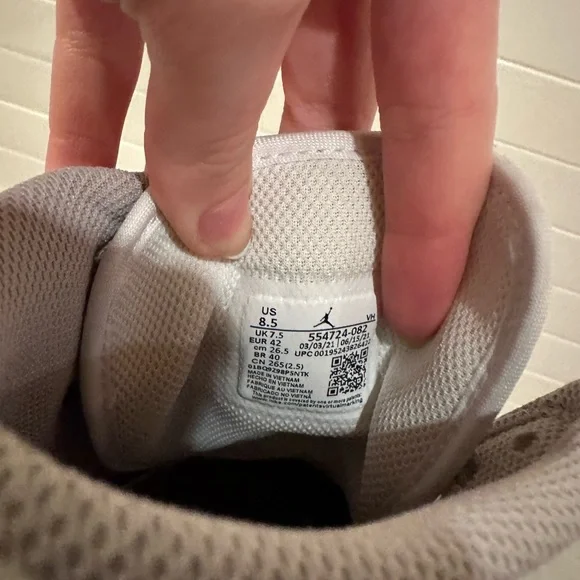 Air Jordan High-Top Sneakers in Tan and White - Picture 4 of 4